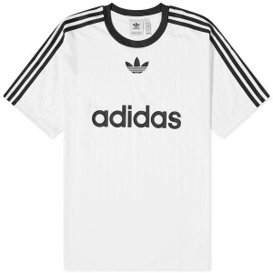 アディダス メンズ Tシャツ トップス Adidas Adicolor Poly T-shirt White & Black