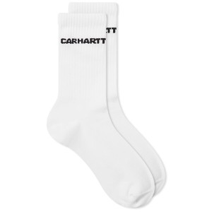 カーハート レディース 靴下 アンダーウェア Carhartt WIP Link Socks White & Black