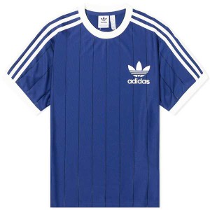 アディダス レディース Tシャツ トップス Adidas 3 Stripe T-shirt Dark Blue