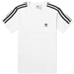 アディダス レディース Tシャツ トップス Adidas 3 Stripe T-shirt White