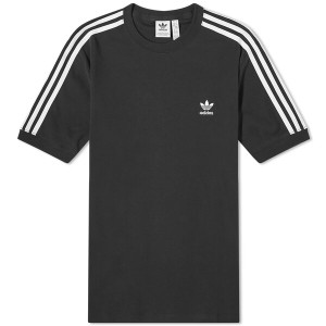 アディダス レディース Tシャツ トップス Adidas 3 Stripe T-shirt Black