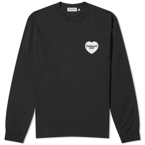 カーハート レディース Tシャツ トップス Carhartt WIP Long Sleeve Heart Bandana T-Shirt Black & White