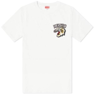 ケンゾー メンズ Tシャツ トップス Kenzo Tiger Varsity Slim Tee Off White