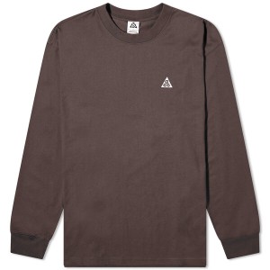 ナイキ メンズ Tシャツ トップス Nike ACG Long Sleeve Logo T-Shirt Baroque Brown