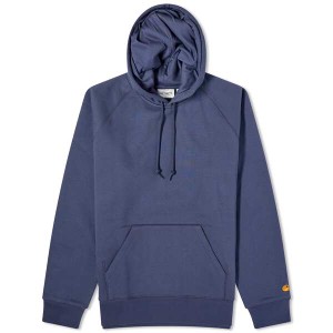 カーハート メンズ パーカー・スウェット アウター Carhartt WIP Hooded Chase Sweat Blue & Gold