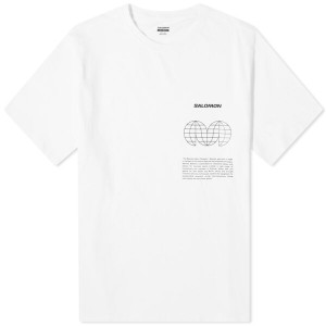 サロモン メンズ Tシャツ トップス Salomon Globe Graphic SS Tee White