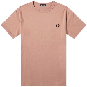 フレッドペリー メンズ Tシャツ トップス Fred Perry Ringer T-Shirt Dark Pink