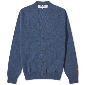 コム・デ・ギャルソン メンズ ニット・セーター アウター Comme des Garcons Play Heart Sleeve Cardigan Navy