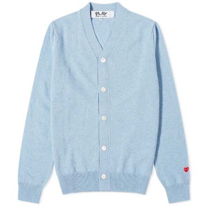 コム・デ・ギャルソン メンズ ニット・セーター アウター Comme des Garcons Play Heart Sleeve Cardigan Light Blue