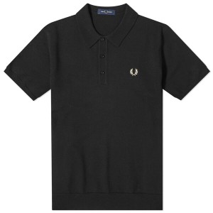 フレッドペリー メンズ ポロシャツ トップス Fred Perry Classic Knit Polo Black