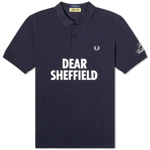 フレッドペリー メンズ ポロシャツ トップス Fred Perry x Corbin Shaw Dear Sheffield Polo Navy