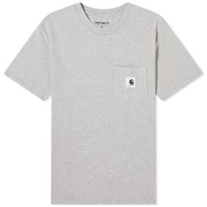 カーハート レディース Tシャツ トップス Carhartt WIP Pocket T-Shirt Grey Heather