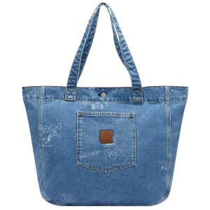 カーハート メンズ トートバッグ バッグ Carhartt WIP Denim Stamp Tote Bag Stamp Print, Blue