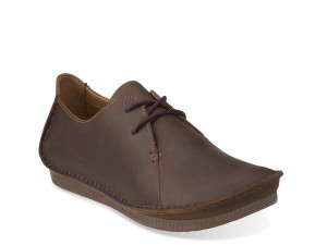 クラークス レディース オックスフォード シューズ Janey Mae Oxford Brown Leather