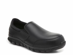 リーボック メンズ スリッポン・ローファー シューズ Sublite Cushion Steel Toe Slip-On Work Shoe Black