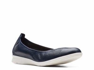 クラークス レディース パンプス シューズ Jenette Ease Flat Navy