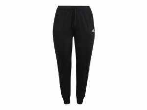 アディダス レディース カジュアルパンツ ボトムス Essentials Warm-Up 3-Stripes Women's Plus Size Tracksuit Pants Black
