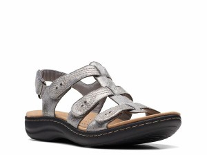 クラークス レディース サンダル シューズ Laurieann Sandal Pewter Metallic