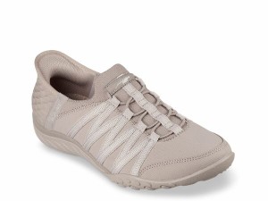 スケッチャーズ レディース スリッポン・ローファー シューズ Hands Free Slip-Ins: Breathe Easy Roll-With-Me Slip-On Sneaker Taupe