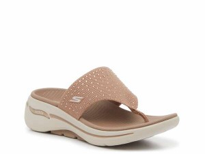 スケッチャーズ レディース サンダル シューズ GO WALK Arch Fit Glam Wedge Sandal Taupe