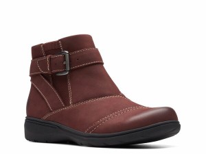 クラークス レディース ブーツ・レインブーツ シューズ Carleigh Dalia Bootie Burgundy