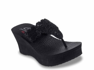 スケッチャーズ レディース サンダル シューズ Padma Wedge Sandal Black