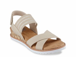 スケッチャーズ レディース サンダル シューズ BOBS from Skechers Desert Kiss Shore Enough Wedge Sandal Beige