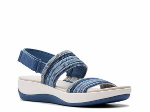 クラークス レディース サンダル シューズ Cloudsteppers Arla Stroll Wedge Sandal Blue Multicolor