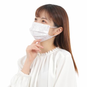 ロイヤル 不織布マスク 1DAY MASK COOL レースグレイ ふつう 夏用 接触冷感 3層構造 74190379