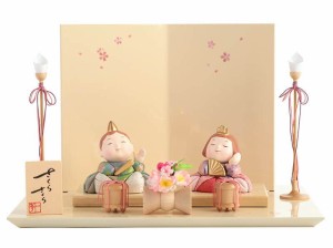 雛人形 コンパクト 一秀 ひな人形 雛 木目込人形飾り 平飾り 親王飾り 木村一秀作 さくらさくら こはる 正絹 【2024年度新作】 