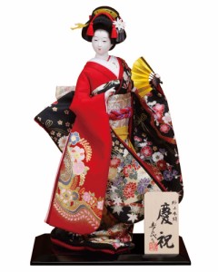 日本人形 尾山人形 人形単品 寿喜代作 極上本頭 慶祝 正絹 片袖金彩 8号 【2024年度新作】 sk-gokujo742 