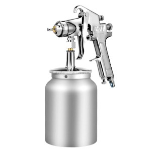 【送料無料!】W-77 吸い上げ式 エアー スプレーガン タンク容量 1000ml 下壺 式 DIY 車 バイク 塗装 仕上げ ペイント 壁 吹付