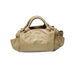 ナッパアイレ レザー 軽量 ロエベ ゴールド ハンドバッグ LOEWE【SS】【中古】