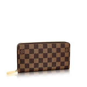 ラウンドファスナー ダミエ ジッピーウォレットN41661 ルイヴィトン ブラウン 長財布 LOUIS  LV【SS】【中古】