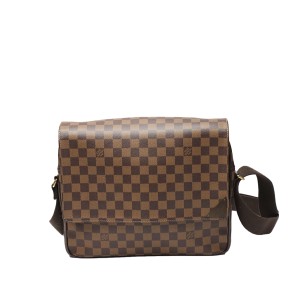 斜め掛け ダミエ シェルトンMMN41149 ルイヴィトン ブラウン ショルダーバッグ LOUIS VU LV【SS】【中古】