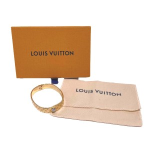 カフ ナノグラム モノグラム S サイズM00251 ルイヴィトン ゴールド ブレスレット LOUIS  LV【SS】【中古】