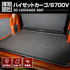 ハイゼットカーゴ S700V 2017(H29).11 - 3D ラゲッジマット ブラック オールシーズン カスタム 防水 防汚 防傷 アウトドア レジャー カー