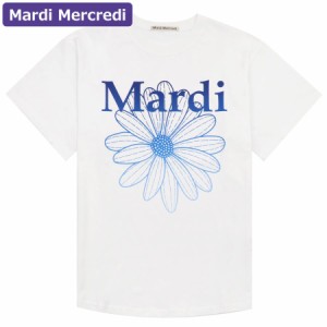 マルディメクルディ Mardi Mercredi Tシャツ TSHIRT FLOWERMARDI GRADATION WHITE BLUE 半袖 レディース 韓国 ファッション アパレル