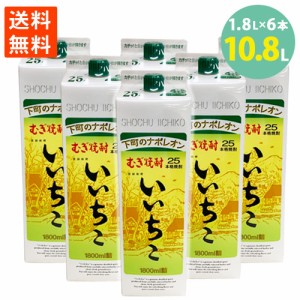 焼酎 いいちこ 紙パック むぎ焼酎 三和酒類 下町のナポレオン 25％ 1.8L 6本セット 送料無料