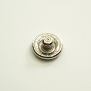 【カネエム製】　アメリカンホック　金属スナップボタンパーツ　ゲンコ　10mm　シルバー　【30個】