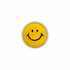 『スマイリーSMILEY FACE　もこもこパイルワッペン』アイロン接着1個入り