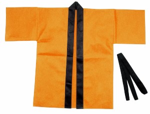 カラー不織布ハッピ　子供用　Ｊ　オレンジ