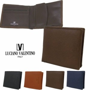 LUCIANO VALENTINO ルチアーノ バレンチノ 短財布 メンズ 本革 牛革 二つ折財布 箱無し luv9002nv 黒 ブラック 茶色 ブラウン 紺 ネイビ