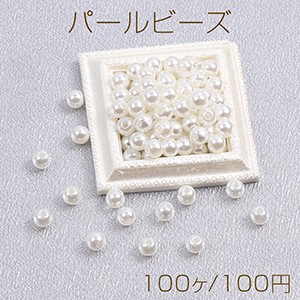 パールビーズ ABS樹脂パールビーズ 丸玉 5mm ホワイト（100ヶ）