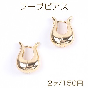 高品質フープピアス フープピアス チューリップ 16×22mm ゴールド（2ヶ）