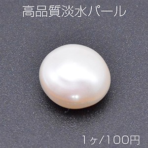 高品質淡水パール No.3 コイン 穴なし 天然素材【1ヶ】