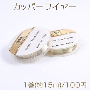 カッパーワイヤー 銅ワイヤー 0.3mm メッキカラー（1巻）