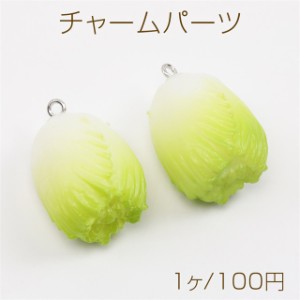 チャームパーツ プラスチック製 食べ物チャーム 野菜チャーム 白菜チャーム キーホルダーパーツ 食品サンプル カン付き 2.5×4cm（1ヶ）