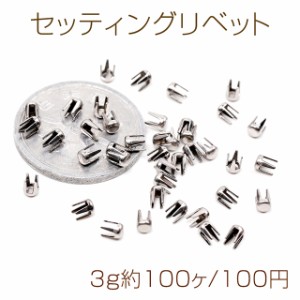 パールセッティングマシン用リベット 鋲 びょう 四本爪パールリベット ビジューリベット 固定針 2×3mm（3g約100ヶ）