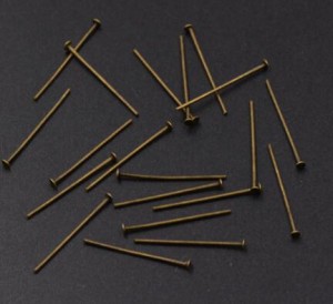 Tピン 0.8×25mm アクセサリーパーツ 真鍮古美【50g】